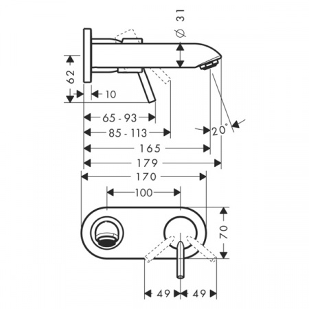 Смеситель для умывальника Hansgrohe Talis 31618000