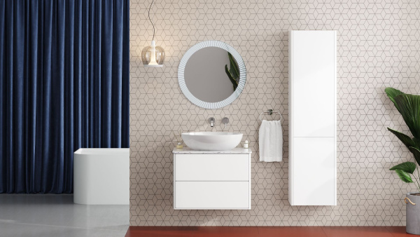 Тумба под умывальник Belux Джаз подвесная 70-02, белый глянцевый