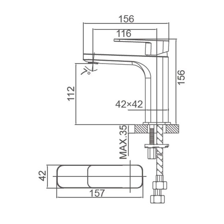 Смеситель для раковины WONZON & WOGHAND Arnie, Черный матовый (WW-691101-MB)
