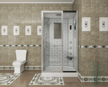 Душевая кабина Niagara Luxe NG-7711WR (90x120х215) низкий поддон(15см),дверь раздвижная,стенки серебро,6 мест