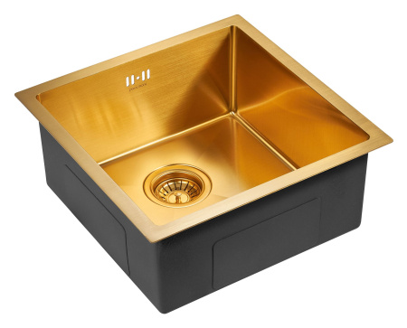 Мойка Paulmark NEXT 44 UNI PM214444-BG 440х440х200 мм, нержавеющая сталь, брашированное золото