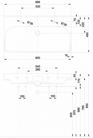 Умывальник мебельный Kolo Traffic L91590000 90 см