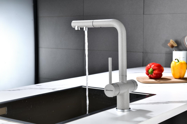 Смеситель для кухни Paulmark SERPENTINE Se213222-GR, серый