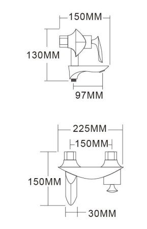 Смеситель для ванны Vivi Felice 9040 B cromo-bianco