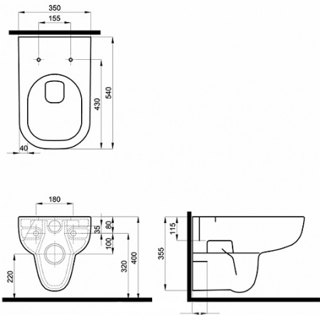 Унитаз подвесной Kolo Traffic L93120900 без ободка Reflex