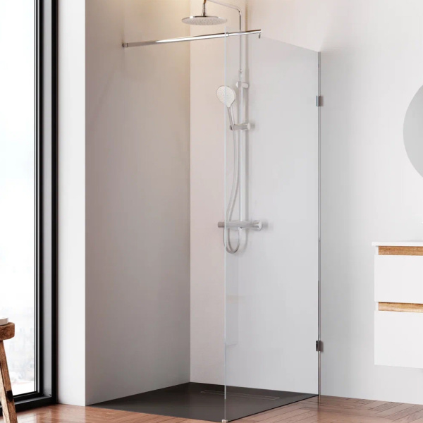 W94WI-100-F1-MTE Душевая перегородка AM.PM X-Joy 100x195, стекло прозр. 6 мм + покрытие, фурнитура мат хром