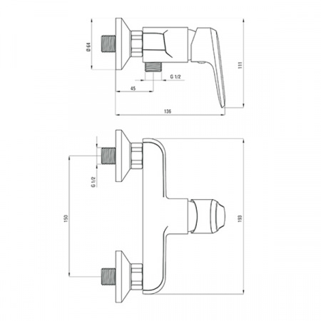 Смеситель для душа Deante Avis BGV_040M хром