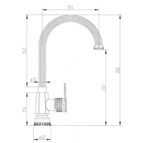 Смеситель для кухни Zorg Antic A 406 K BR (AZR 710 K-8-5 BR)