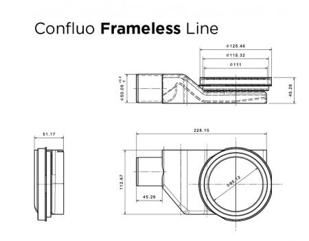 Душевой лоток Pestan Confluo Frameless Line 550 Matte Black, 13701319