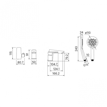 Смеситель на борт ванны IDDIS Cloud CLOWG30i07