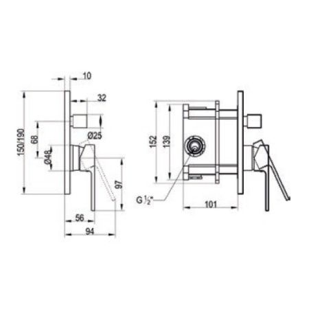 Смеситель скрытого монтажа Villeroy&Boch Classic TVS10135300061