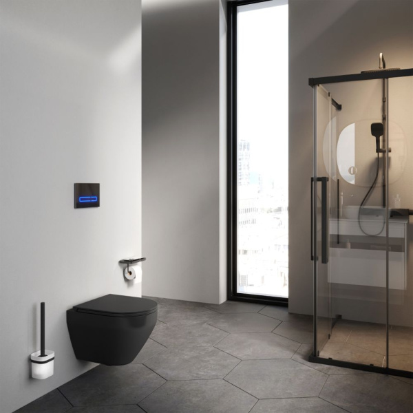 C701700MBSC Spirit V2.0 подвесной унитаз FlashClean с сиденьем микролифт, черн мат