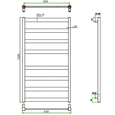 Полотенцесушитель ГРОТА BREZZA 63/120