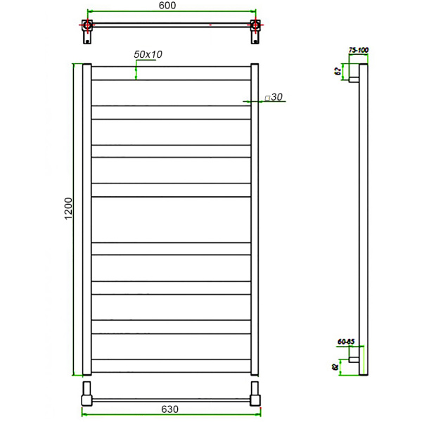 Полотенцесушитель ГРОТА BREZZA 63/120