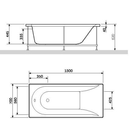 Ванна акриловая AM.PM Spirit W72A-150-070W-A2 150х70 см