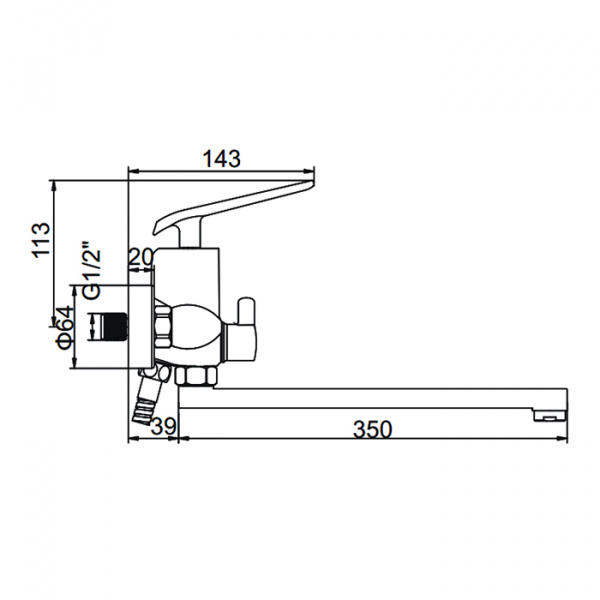 Смеситель для ванны Ledeme H74 L2274