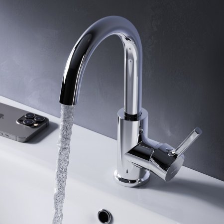 F85B02700  X-Joy S Смеситель для умывальника AM.PM с поворотным изливом, хром