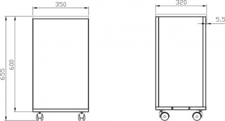 Тумба подкатная Cersanit Smart 35 B-KD-SMA/Wh ясень, белый