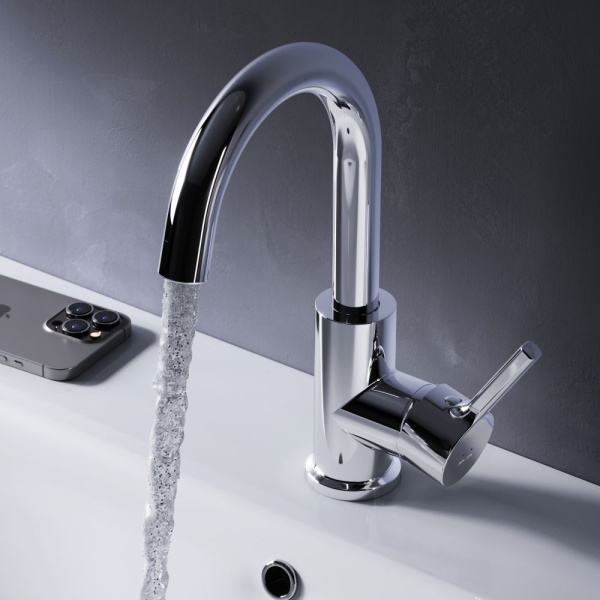 F85B02700  X-Joy S Смеситель для умывальника AM.PM с поворотным изливом, хром