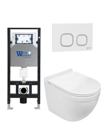Комплект инсталляции с унитазом Weltwasser AMBERG 506 + HEIMBACH 043 GL-WT + AMBERG RD-WT