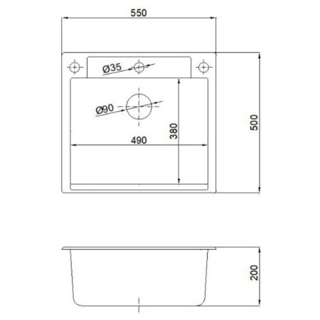 Кухонная мойка Reflexion Cubi RX1555CL, уголь