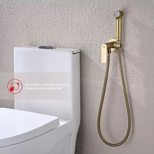 Гигиенический душ со смесителем Raglo R03.52.03, сатин золотой