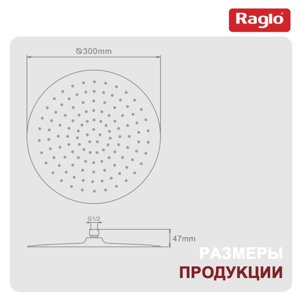 Верхний душ Raglo R451.56.09, графит