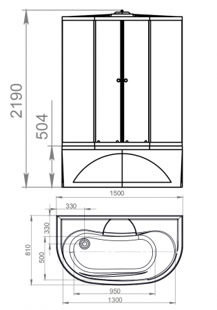 Душевая кабина Domani-Spa Neat high DS01N158HWM10 150x80, с электрикой