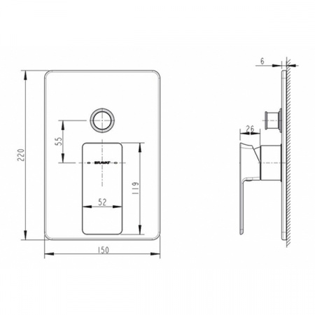 Смеситель Bravat Phillis PB856101CP-2-ENG