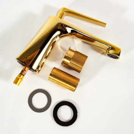 Cмеситель для раковины Hansberge H1068 Золото глянец