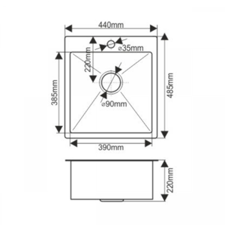 Мойка Melana H48544 ProfLine 3,0/200 САТИН врезная прямоугольная с коландером H48544