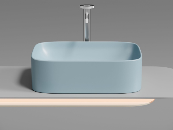 Умывальник чаша накладная прямоугольная Ceramicanova Element 505*380*150мм, голубой матовый, CN6052ML