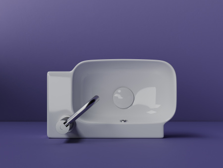 Рукомойник подвесной прямоугольный Ceramicanova Element 403*249*140, с отверстием под смеситель, белый, CN6074L