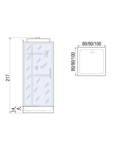 Душевая кабина River TANA 90 MT 900х900х2170мм