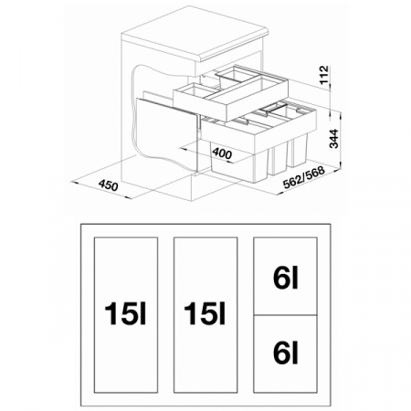 Мусорная система Blanco SELECT 60/4 Orga 520783