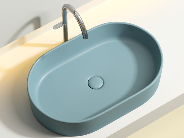 Умывальник чаша накладная овальная Ceramicanova Element 608*385*122мм, Зеленый матовый, CN6048MLG