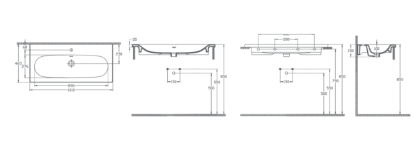 Раковина накладная ISVEA Sistema 101см, цвет белый глянцевый 10SS50101SV