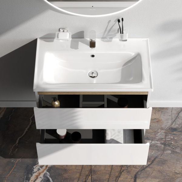 M85AFHX0802WG X-Joy База под раковину AM.PM, подвесная, 80 см, 2 ящика, белый глянец