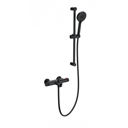 Смеситель для ванны с душевым гарнитуром и термостатом WONZON & WOGHAND, Черный матовый (WW-C2001-A-MB)