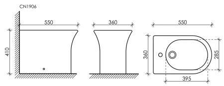 Напольное биде Ceramicanova Star, белый, CN1906