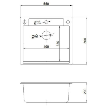 Кухонная мойка Reflexion Cubi RX1555WH, белый