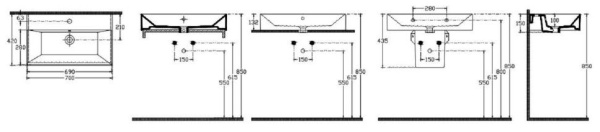 Раковина ISVEA SistemaZ Frame накладная 700*418*150 1 цвет белый 10SF50070SV