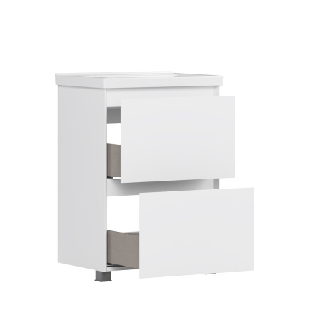 Тумба под умывальник Belux Киото напольная 60, Белый глянцевый