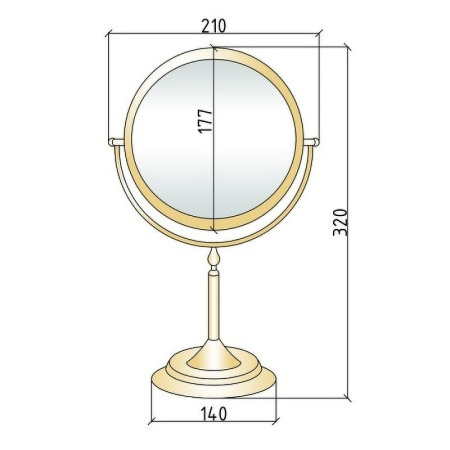 Косметическое зеркало Boheme Imperiale 504 с увеличением Золото