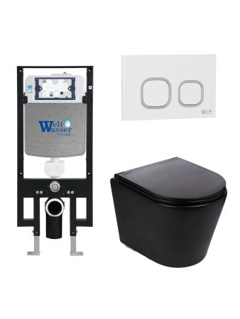Комплект инсталляции с унитазом Weltwasser AMBERG 497 + SALZBACH 043 MT-BL + AMBERG RD-WT
