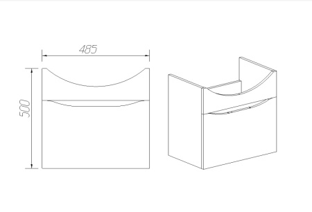 Тумба VIANT "Рим" ERICA 55 1 ящик подвесная 300х485х500 (VRIM55ER-T1YP)