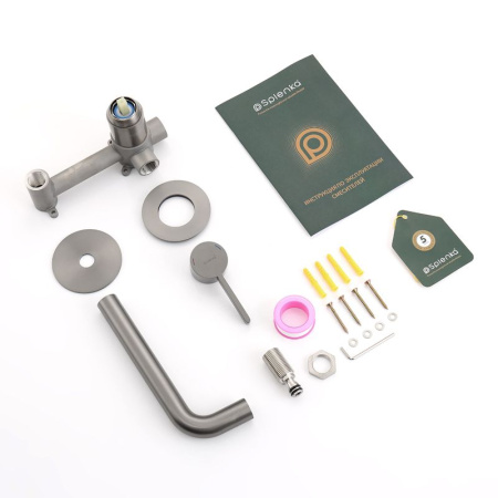 Смеситель для раковины встраиваемый Splenka S221.11.09, графит