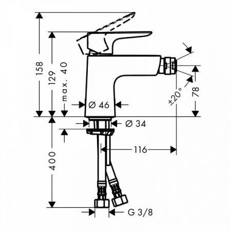 Смеситель для биде Hansgrohe Talis E 71721000