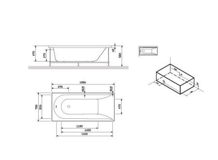 Декоративная фронтальная панель для ванны AM.PM Spirit W72A-170-075W-P2 170х75 см