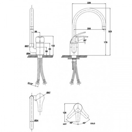 Смеситель для мойки Kaiser Nova 23044-1 Sandbeige
